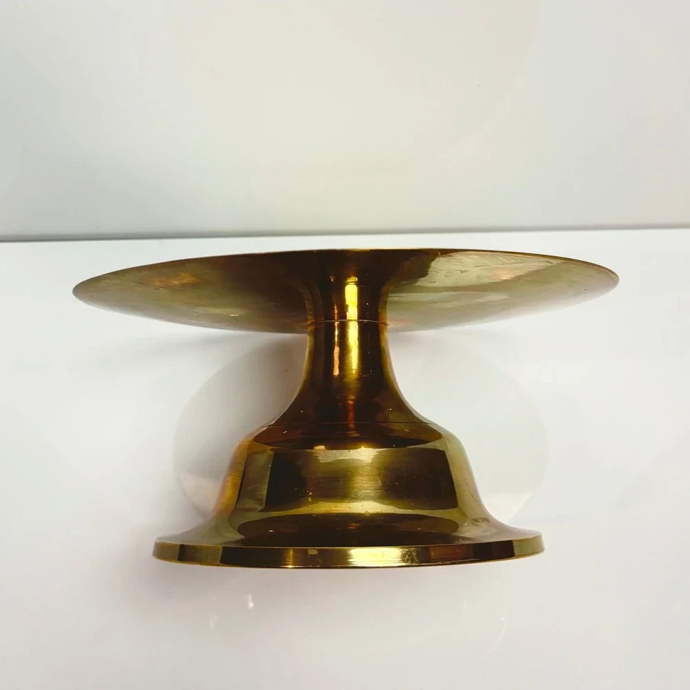 Gold Tone Cake Stand Pedestal 7.5